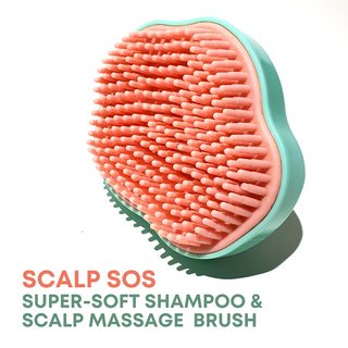 Alan Truman Super-soft Shampoo & Scalp Massage Brush - Green/Pink
